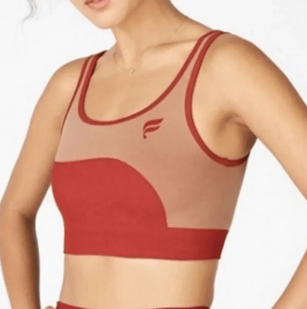 Fabletics Sunny Reversible Sports Bra Size XS/4 Red Beige Low Impact Workout